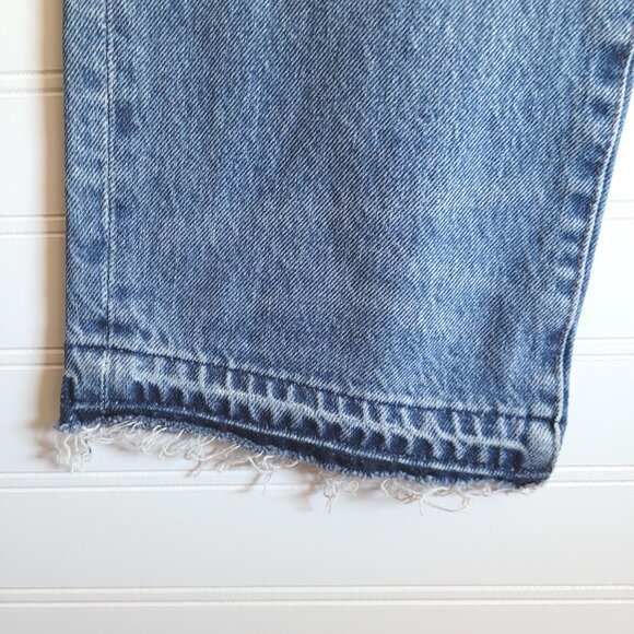 Madewell Jeans Womens Size 27 Classic Straight High Rise Crop Distressed - Picture 2 of 12